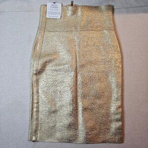 Trezzi Collection - Melaine High Waist Gold Skirt - Size S